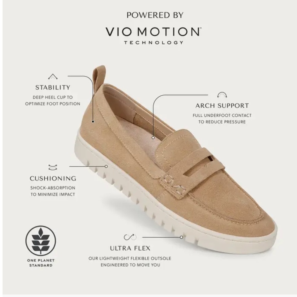 Vionic Uptown Hybrid Penny Loafer in Sand Suede Women’s Size 9 1/2 - Picture 2 of 13